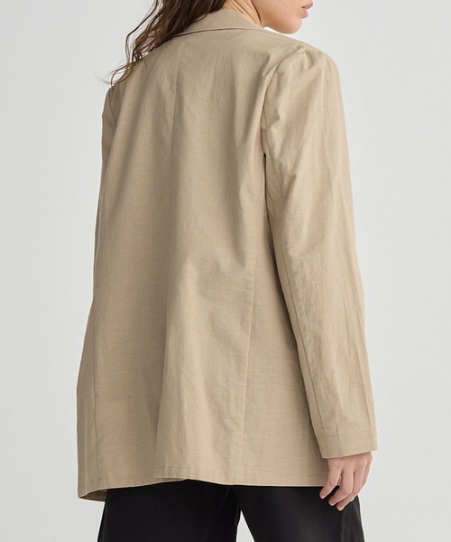 BIRTHDAY BASH（バースデイバッシュ）の「LINEN OVER DOUBLE BREASTED JACKET（テーラードジャケット・レディース・ベージュ/ピンク/ブラック・FREE）」の11枚目の写真