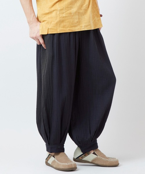 チャイハネ(チャイハネ)の「【チャイハネ】ダブルガーゼMEN'Sバルーンパンツ(その他パンツ・メンズ・ブラック/ブルー/ベージュ・FREE)」の4枚目の写真
