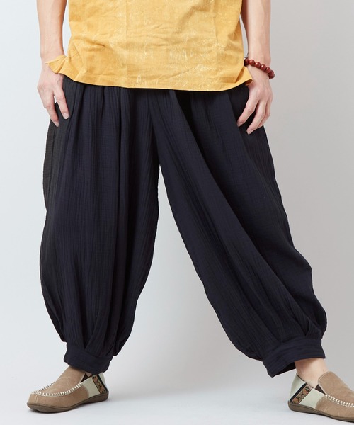 チャイハネ(チャイハネ)の「【チャイハネ】ダブルガーゼMEN'Sバルーンパンツ(その他パンツ・メンズ・ブラック/ブルー/ベージュ・FREE)」の5枚目の写真