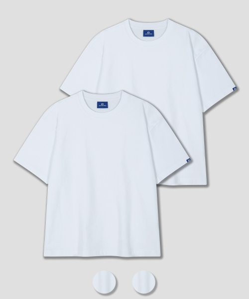 DOLPHIN WAVE APPAREL（ドルフィンウェーブアパレル）の「[2PACK] ドルフィンルーズクロップ半袖Tシャツ2パック（Tシャツ/カットソー・メンズ・ホワイト×ホワイト/ホワイト×ブラック/ブラック×ブラック・MEDIUM/LARGE/X-LARGE）」の5枚目の写真