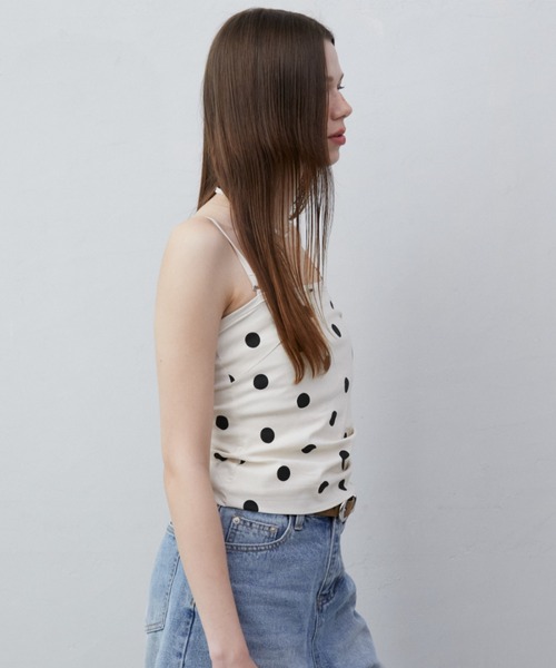 Rohwel（ローウェル）の「Polka Dot Camisole Top / ポルカドットキャミソールトップス（キャミソール・レディース・ブラック/ホワイト・FREE）」の7枚目の写真