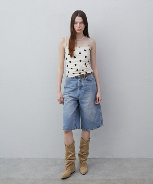 Rohwel（ローウェル）の「Polka Dot Camisole Top / ポルカドットキャミソールトップス（キャミソール・レディース・ブラック/ホワイト・FREE）」の9枚目の写真
