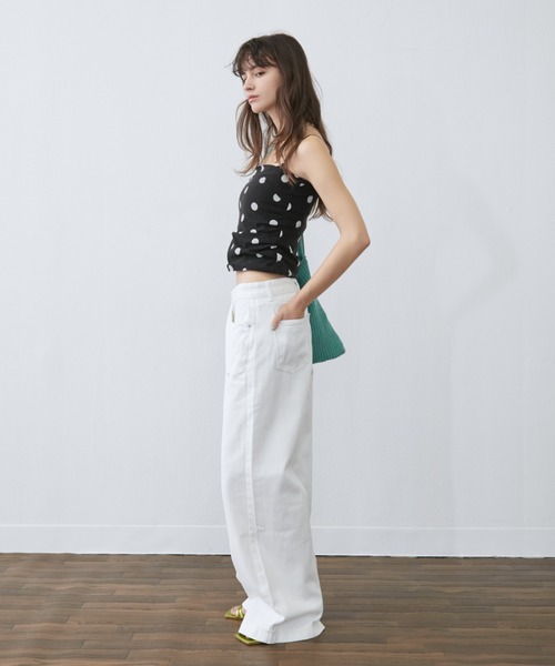 Rohwel（ローウェル）の「Polka Dot Camisole Top / ポルカドットキャミソールトップス（キャミソール・レディース・ブラック/ホワイト・FREE）」の19枚目の写真