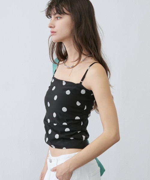 Rohwel（ローウェル）の「Polka Dot Camisole Top / ポルカドットキャミソールトップス（キャミソール・レディース・ブラック/ホワイト・FREE）」の16枚目の写真