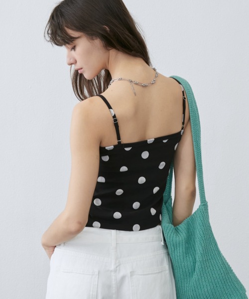 Rohwel（ローウェル）の「Polka Dot Camisole Top / ポルカドットキャミソールトップス（キャミソール・レディース・ブラック/ホワイト・FREE）」の17枚目の写真
