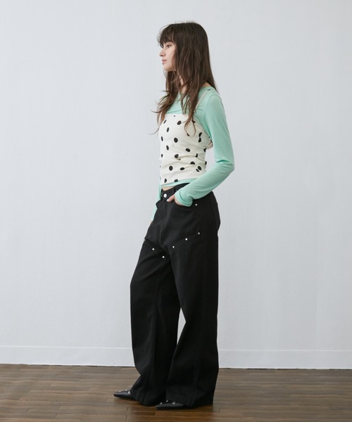 Rohwel（ローウェル）の「Polka Dot Camisole Top / ポルカドットキャミソールトップス（キャミソール・レディース・ブラック/ホワイト・FREE）」の13枚目の写真