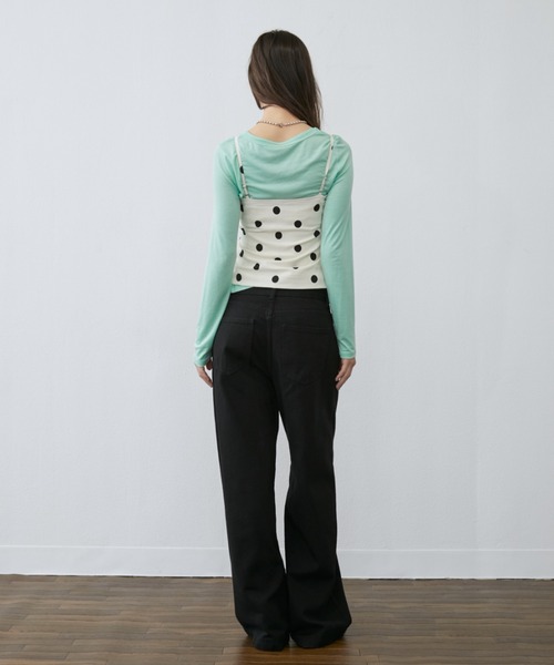 Rohwel（ローウェル）の「Polka Dot Camisole Top / ポルカドットキャミソールトップス（キャミソール・レディース・ブラック/ホワイト・FREE）」の14枚目の写真