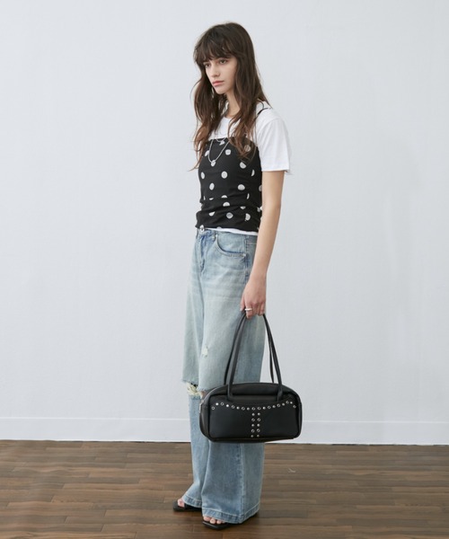 Rohwel（ローウェル）の「Polka Dot Camisole Top / ポルカドットキャミソールトップス（キャミソール・レディース・ブラック/ホワイト・FREE）」の22枚目の写真