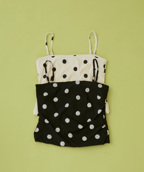 Rohwel（ローウェル）の「Polka Dot Camisole Top / ポルカドットキャミソールトップス（キャミソール・レディース・ブラック/ホワイト・FREE）」の3枚目の写真