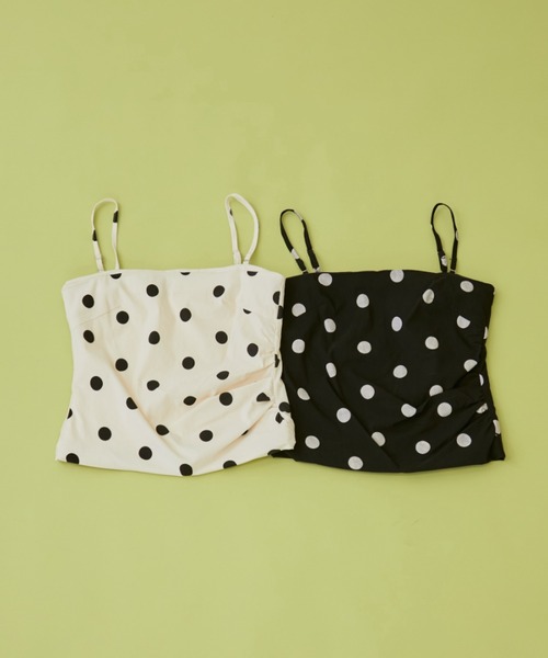 Rohwel（ローウェル）の「Polka Dot Camisole Top / ポルカドットキャミソールトップス（キャミソール・レディース・ブラック/ホワイト・FREE）」の4枚目の写真