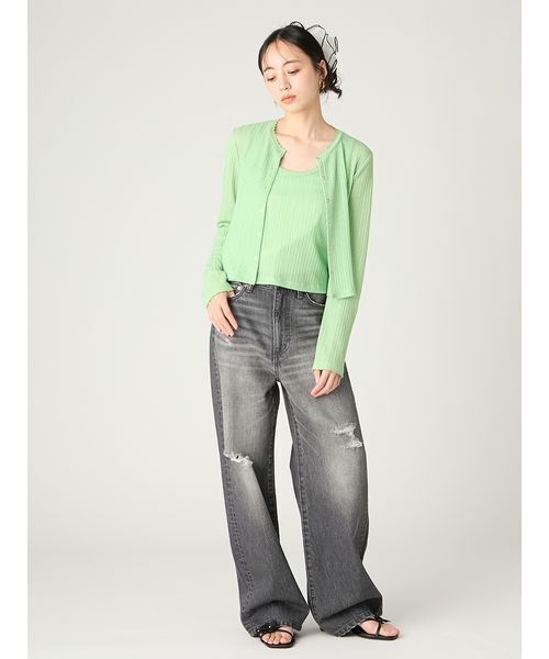 FRAY I.D(フレイアイディー)の「ハイライズダメージデニムパンツ(デニムパンツ・レディース・ブラック/ライトブルー・0/1)」の10枚目の写真