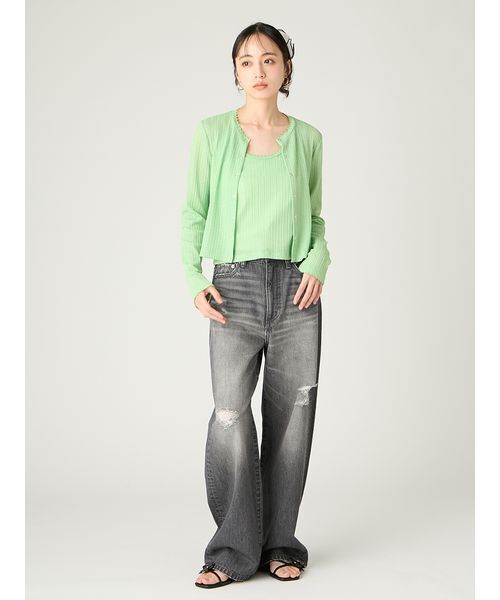 FRAY I.D(フレイアイディー)の「ハイライズダメージデニムパンツ(デニムパンツ・レディース・ブラック/ライトブルー・0/1)」の9枚目の写真