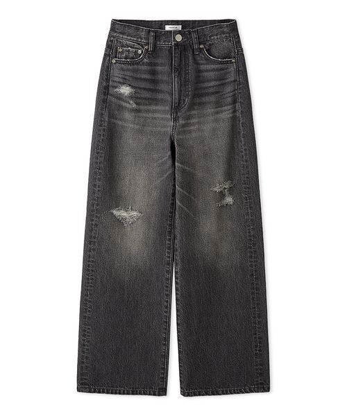 FRAY I.D(フレイアイディー)の「ハイライズダメージデニムパンツ(デニムパンツ・レディース・ブラック/ライトブルー・0/1)」の4枚目の写真