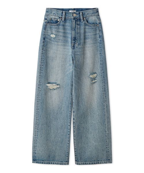 FRAY I.D(フレイアイディー)の「ハイライズダメージデニムパンツ(デニムパンツ・レディース・ブラック/ライトブルー・0/1)」の3枚目の写真