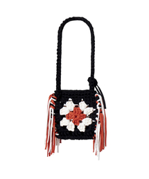 GARMENTS FAB（ガーメンツファブ）の「Crochet Tassel Mini Bag (BLACK)（メッセンジャーバッグ）」