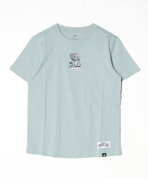 adidas（アディダス）の「アディダス adidas ミニ刺しゅうグラフィック半袖Tシャツ（Tシャツ/カットソー・レディース・グリーン/ホワイト・S/M/L/XL）」の11枚目の写真
