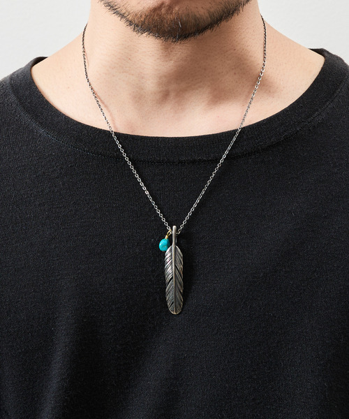 HARIM ハリム / SILVER NECKLACE FEATHER CENTER S シルバー925