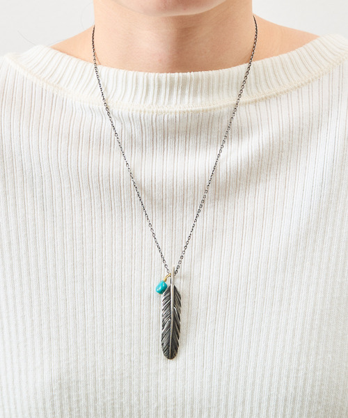 HARIM ハリム / SILVER NECKLACE FEATHER CENTER S シルバー925
