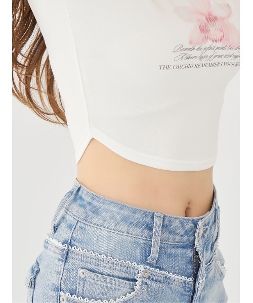 Darich(ダーリッチ)の「Orchidflower Tシャツ(Tシャツ/カットソー・レディース・ホワイト/ピンク/ブラック・FREE)」の14枚目の写真