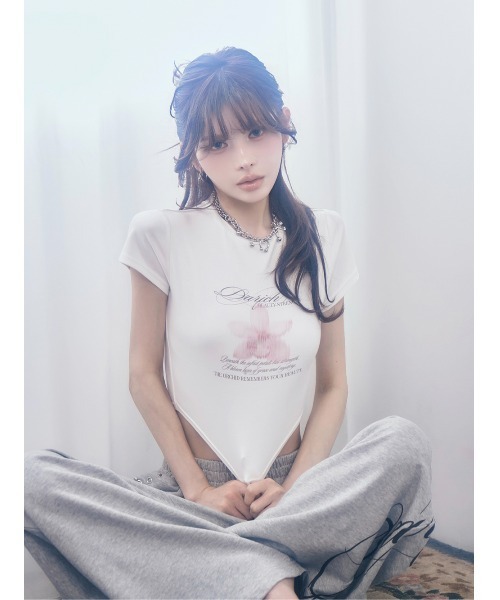 Darich(ダーリッチ)の「Orchidflower Tシャツ(Tシャツ/カットソー・レディース・ホワイト/ピンク/ブラック・FREE)」の16枚目の写真