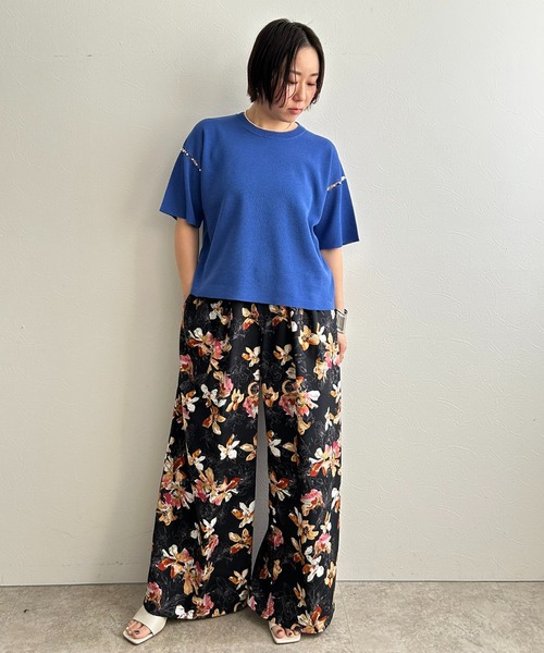 LHELBIE(レルビエ)の「【洗えるニット】パールデザインニットトップス(Tシャツ/カットソー・レディース・アイボリー/ピンク/ブルー/ブラック・M)」の21枚目の写真