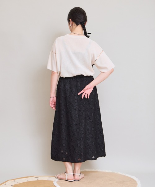 LHELBIE(レルビエ)の「【洗えるニット】パールデザインニットトップス(Tシャツ/カットソー・レディース・アイボリー/ピンク/ブルー/ブラック・M)」の14枚目の写真