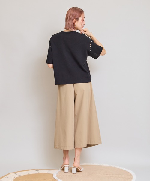 LHELBIE(レルビエ)の「【洗えるニット】パールデザインニットトップス(Tシャツ/カットソー・レディース・アイボリー/ピンク/ブルー/ブラック・M)」の19枚目の写真