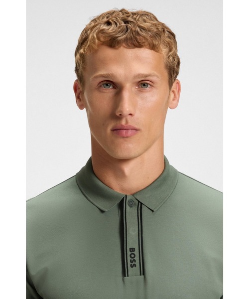 BOSS(ボス)の「Paddy ポロシャツ ストライププラケット&ロゴ(ポロシャツ・メンズ・グリーン/ブラック・L/XXL/XXXL/M/S/XL)」の7枚目の写真
