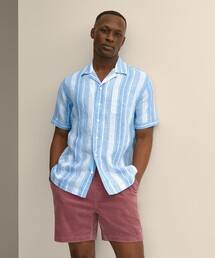 アイリッシュリネン ストライプ キャンプシャツ Regular Fit