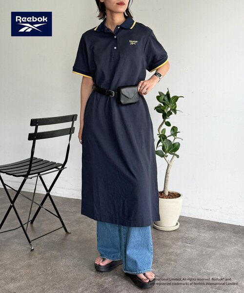 Reebok(リーボック)の「鹿の子ポロワンピース(ワンピース・レディース・ベージュ/ネイビー/サックスブルー・FREE)」の2枚目の写真