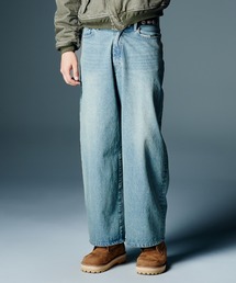 glamb | Leather Combination Wide Denim / レザーコンビネーションワイドデニム(デニムパンツ)