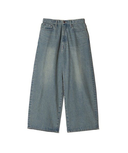 glamb(グラム)の「Leather Combination Wide Denim / レザーコンビネーションワイドデニム(デニムパンツ・メンズ・インディゴブルー/ブラック・S/M/L)」の4枚目の写真
