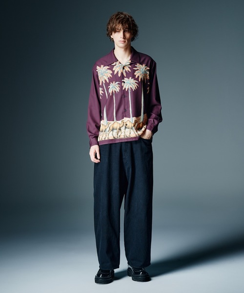 glamb(グラム)の「Leather Combination Wide Denim / レザーコンビネーションワイドデニム(デニムパンツ・メンズ・インディゴブルー/ブラック・S/M/L)」の8枚目の写真