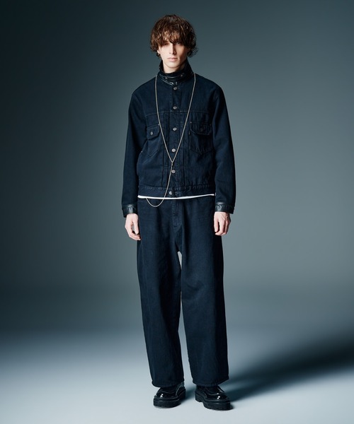 glamb(グラム)の「Leather Combination Wide Denim / レザーコンビネーションワイドデニム(デニムパンツ・メンズ・インディゴブルー/ブラック・S/M/L)」の7枚目の写真