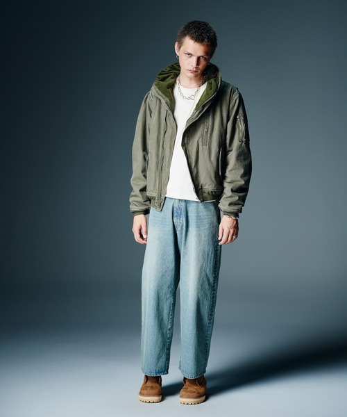 glamb(グラム)の「Leather Combination Wide Denim / レザーコンビネーションワイドデニム(デニムパンツ・メンズ・インディゴブルー/ブラック・S/M/L)」の15枚目の写真
