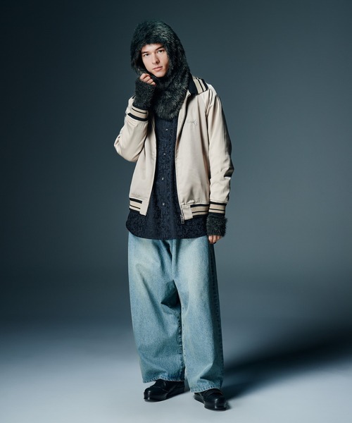 glamb(グラム)の「Leather Combination Wide Denim / レザーコンビネーションワイドデニム(デニムパンツ・メンズ・インディゴブルー/ブラック・S/M/L)」の18枚目の写真