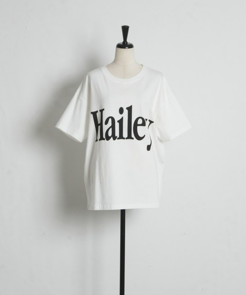 &. NOSTALGIA（アンドドットノスタルジア）の「HaileyビッグロゴTシャツ（Tシャツ/カットソー・レディース・オフホワイト/チャコールグレー・M）」の12枚目の写真