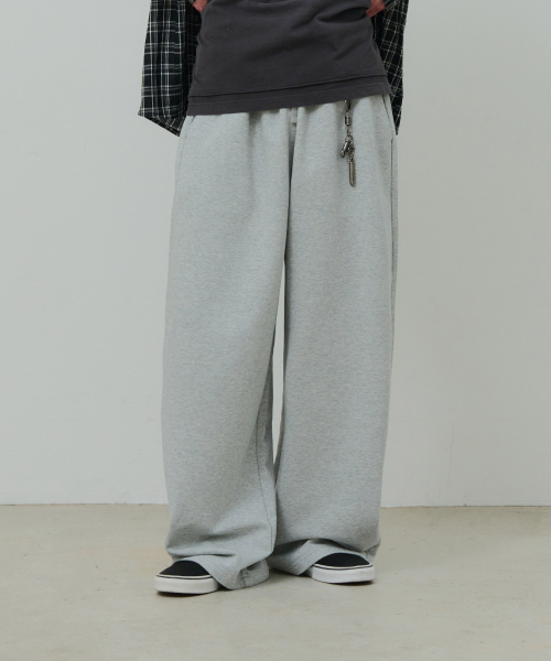 DESIRED(デシレッド)の「エッセンシャルワイドパンツ-FASK7201B0B(スウェットパンツ・レディース・チャコールグレー・MEDIUM/LARGE/X-LARGE)」の3枚目の写真