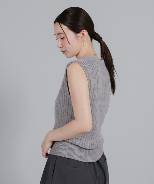 select MOCA Et（セレクトモカエト）の「【Et】Linen-like Boucle Vest（ベスト・レディース・グレー/ベージュ/ブラック・FREE）」の11枚目の写真