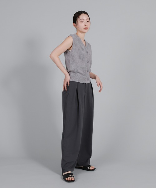 select MOCA Et（セレクトモカエト）の「【Et】Linen-like Boucle Vest（ベスト・レディース・グレー/ベージュ/ブラック・FREE）」の12枚目の写真
