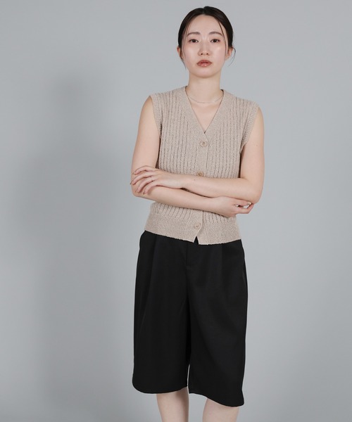 select MOCA Et（セレクトモカエト）の「【Et】Linen-like Boucle Vest（ベスト・レディース・グレー/ベージュ/ブラック・FREE）」の18枚目の写真