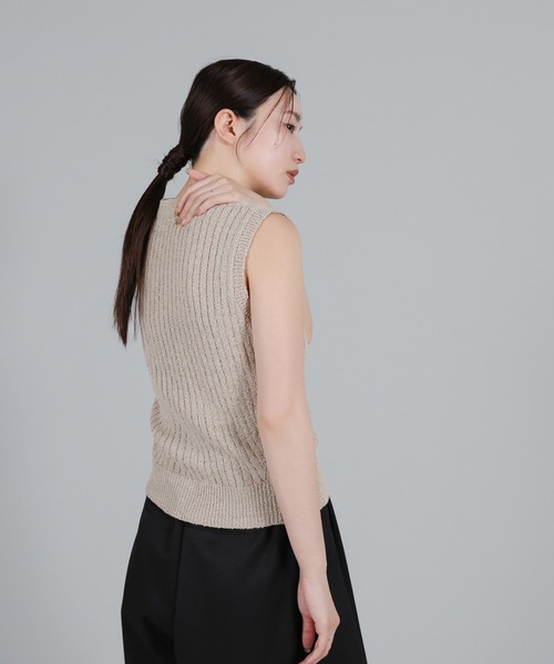 select MOCA Et（セレクトモカエト）の「【Et】Linen-like Boucle Vest（ベスト・レディース・グレー/ベージュ/ブラック・FREE）」の21枚目の写真