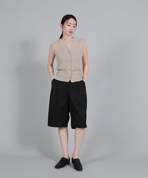 select MOCA Et（セレクトモカエト）の「【Et】Linen-like Boucle Vest（ベスト・レディース・グレー/ベージュ/ブラック・FREE）」の5枚目の写真