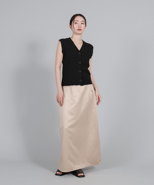 select MOCA Et（セレクトモカエト）の「【Et】Linen-like Boucle Vest（ベスト・レディース・グレー/ベージュ/ブラック・FREE）」の6枚目の写真