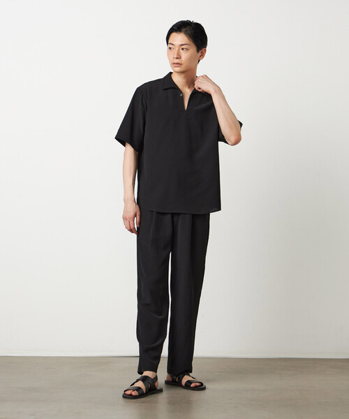 COMME CA ISM(コムサイズム)の「楊柳ポリエステル 半袖カプリシャツ(シャツ/ブラウス・メンズ・ブラック/チャコール・LARGE/MEDIUM)」の13枚目の写真
