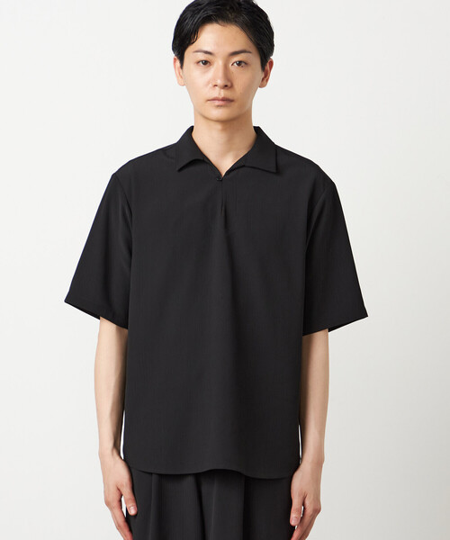COMME CA ISM(コムサイズム)の「楊柳ポリエステル 半袖カプリシャツ(シャツ/ブラウス・メンズ・ブラック/チャコール・LARGE/MEDIUM)」の15枚目の写真