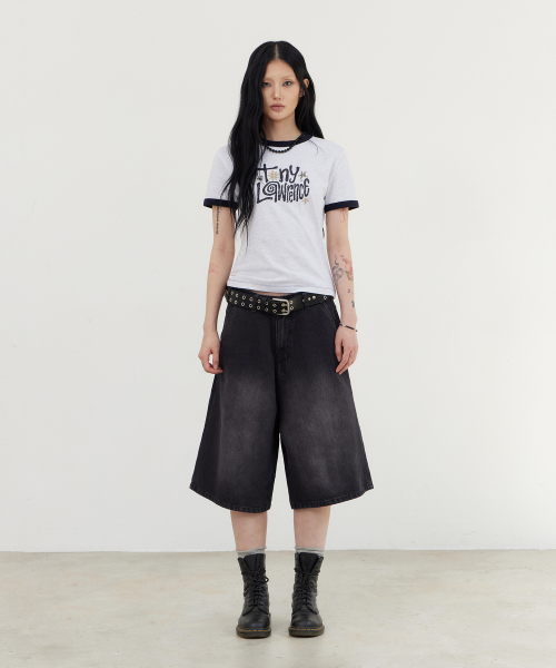 TONY LAWRENCE（トニーローレンス）の「[W]レタリングアプリケリングTシャツライトグレー（Tシャツ/カットソー・レディース・その他・FREE）」の3枚目の写真