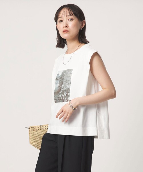 green label relaxing(グリーンレーベルリラクシング)の「フォトプリント フレンチスリーブ Tシャツ 接触冷感(Tシャツ/カットソー・レディース・その他1/その他2・FREE)」の2枚目の写真