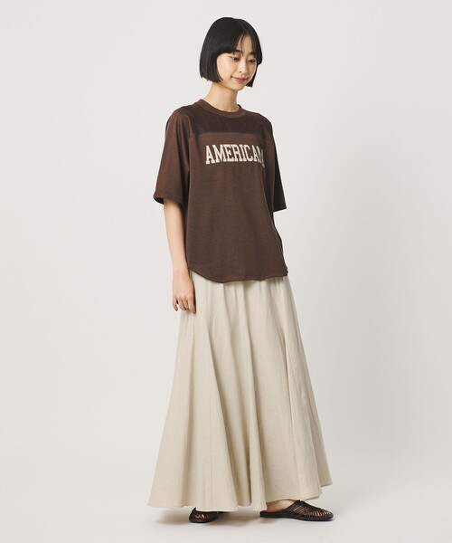 AMERICANA(アメリカーナ)の「<Americana>フットボール Tシャツ(Tシャツ/カットソー・レディース・ナチュラル/ダークブラウン・FREE)」の5枚目の写真