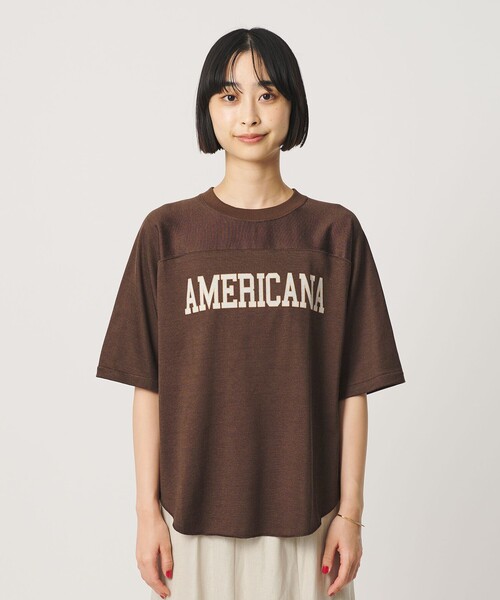 AMERICANA(アメリカーナ)の「<Americana>フットボール Tシャツ(Tシャツ/カットソー・レディース・ナチュラル/ダークブラウン・FREE)」の8枚目の写真